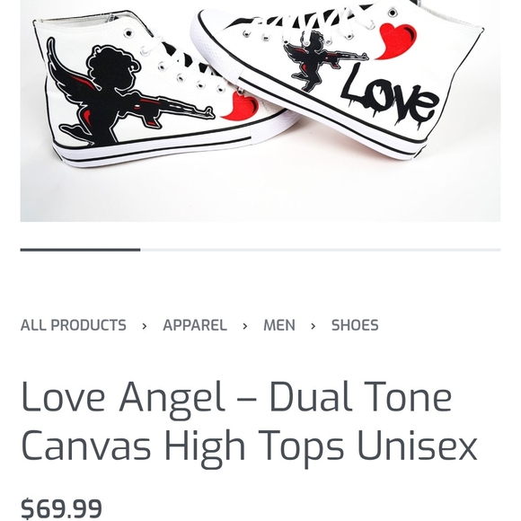 Love Black and White High-Top Sneakers - Picture 3 of 10